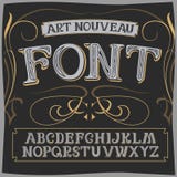 Vector art nouveau label font on a dark backround. Stock Images Vector art nouveau label font on a dark backround. Stock Images