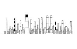Vector Artistic Drawing Illustration of Industrial and Factory Smokestacks or Chimneys Royalty Free Stock Image Vector Artistic Drawing Illustration of Industrial and Factory Smokestacks or Chimneys Royalty Free Stock Image