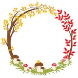 Vector Autumn Forest Wreath with Amanita, Leaves and Berries. Vector Fall vector illustration Vector Autumn Forest Wreath with Amanita, Leaves and Berries. Vector Fall vector illustration