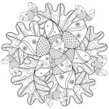 Vector autumn patterned background with oak leaves and trees for royalty free illustration Vector autumn patterned background with oak leaves and trees for royalty free illustration
