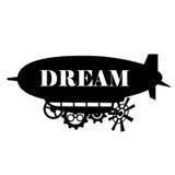 Vector Background Stylized Fantastic Airship With A Place For The Text. Black Silhouette Dirigible Template Labels Stock Photos Vector Background Stylized Fantastic Airship With A Place For The Text. Black Silhouette Dirigible Template Labels Stock Photos