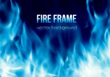 Vector banner with blue color burning fire frame Royalty Free Stock Images Vector banner with blue color burning fire frame Royalty Free Stock Images