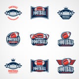 Set of American Football Logo Template. Vector College Logos Ill vector illustration Set of American Football Logo Template. Vector College Logos Ill vector illustration
