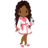 Vector Beautiful African American Girl Taking Spa Treatment royalty free illustration Vector Beautiful African American Girl Taking Spa Treatment royalty free illustration
