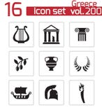 Vector Black Greece Icons Set Royalty Free Stock Images Vector Black Greece Icons Set Royalty Free Stock Images