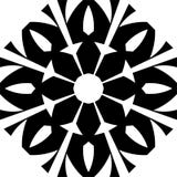 Vector Black and white flowered abstract geometrical mandala pattern. stock illustration Vector Black and white flowered abstract geometrical mandala pattern. stock illustration
