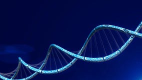 Vector blauwe de lijn Blauwe achtergrond van DNA vector illustratie Vector blauwe de lijn Blauwe achtergrond van DNA vector illustratie