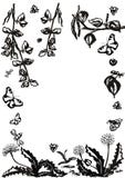 Vector bloemenreeks Grafische inzameling met bladeren en bloemen, die elementen trekken E stock illustratie Vector bloemenreeks Grafische inzameling met bladeren en bloemen, die elementen trekken E stock illustratie