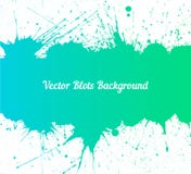 Vector Blue Green Ink Splashes Over White Royalty Free Stock Image