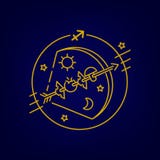 Vector bow and arrow or Sagittarius zodiac sign, logo, tattoo or illustration. royalty free illustration Vector bow and arrow or Sagittarius zodiac sign, logo, tattoo or illustration. royalty free illustration