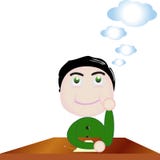 Vector boy day dreaming at school Stock Illustration Vector boy day dreaming at school Stock Illustration