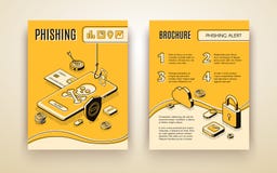 Vector brochure template with phishing alert concept vector illustration Vector brochure template with phishing alert concept vector illustration