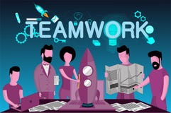 Vector business illustration. Teamwork concept royalty free illustration Vector business illustration. Teamwork concept royalty free illustration
