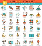 Vector Business management flat line icon set. Modern elegant style design for web. stock illustration Vector Business management flat line icon set. Modern elegant style design for web. stock illustration