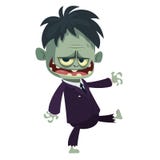 Vector cartoon image of a funny zombie with big head. Halloween vector illustration. stock illustration Vector cartoon image of a funny zombie with big head. Halloween vector illustration. stock illustration