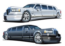 Vector Cartoon limousines set isolated on white royalty free illustration Vector Cartoon limousines set isolated on white royalty free illustration