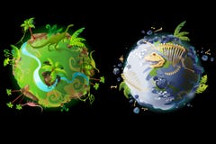 Vector cartoon planet evolution game design set Royalty Free Stock Photos Vector cartoon planet evolution game design set Royalty Free Stock Photos