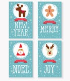 Vector christmas cards collection, with santa claus, Deer, gingerbread Man stock illustration Vector christmas cards collection, with santa claus, Deer, gingerbread Man stock illustration