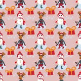 Vector Christmas characters. New year pattern with presents vector illustration Vector Christmas characters. New year pattern with presents vector illustration