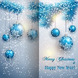 Vector Christmas Greeting Card With Tree Branch Royalty Free Stock Images Vector Christmas Greeting Card With Tree Branch Royalty Free Stock Images