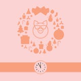 Vector Christmas Wreath Made of Related Icons. Greeting Card Template. Merry Christmas or Happy New Year Design Elements vector illustration Vector Christmas Wreath Made of Related Icons. Greeting Card Template. Merry Christmas or Happy New Year Design Elements vector illustration