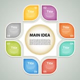 Vector circle infographic. Template for cycle diagram, graph, presentation and round chart. Business concept with 8 options, parts Royalty Free Illustration Vector circle infographic. Template for cycle diagram, graph, presentation and round chart. Business concept with 8 options, parts Royalty Free Illustration