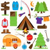 Vector Collection of Camping and Outdoors Themed Images Stock Images Vector Collection of Camping and Outdoors Themed Images Stock Images