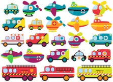 Vector Collection of Cute Emergency Rescue Vehicles vector illustration Vector Collection of Cute Emergency Rescue Vehicles vector illustration