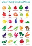 Vector Collection: Fruits And Vegetable Icons Stock Image
