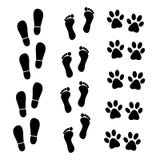 Vector Collection Of Human And Animal Trace Stock Photography