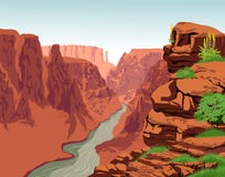 Vector Colorado river in Grand Canyon National Park vector illustration Vector Colorado river in Grand Canyon National Park vector illustration