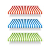 Vector colorful awnings for shop set Stock Photos Vector colorful awnings for shop set Stock Photos