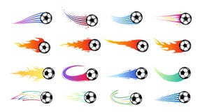 Vector colorful flying football soccer balls stock illustration Vector colorful flying football soccer balls stock illustration