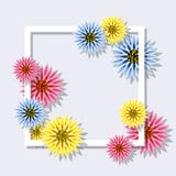 Vector colorful spring flowers with square frame Royalty Free Stock Photo Vector colorful spring flowers with square frame Royalty Free Stock Photo