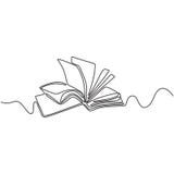 Vector continuous line drawing of book. Educational Idea concept minimalist design