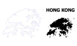 Vector Contour Dotted Map of Hong Kong with Caption stock illustration Vector Contour Dotted Map of Hong Kong with Caption stock illustration