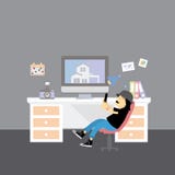 Creative office room interior workspace vector illustration Creative office room interior workspace vector illustration