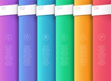 Vector 3D Colorful Vertical Text Banner Steps 1 to 6 royalty free illustration Vector 3D Colorful Vertical Text Banner Steps 1 to 6 royalty free illustration