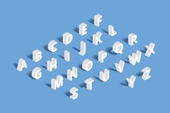 Vector 3d isometric alphabet vector illustration Vector 3d isometric alphabet vector illustration