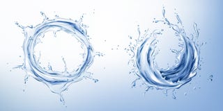 Vector 3d realistic set with blue water splashes stock illustration Vector 3d realistic set with blue water splashes stock illustration