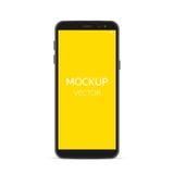 Vector de la maqueta de Smartphone, aislante negro del smartphone en blanco stock de ilustración Vector de la maqueta de Smartphone, aislante negro del smartphone en blanco stock de ilustración