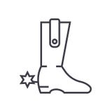 Vector de lijnpictogram van de cowboylaars, teken, illustratie op achtergrond, editable slagen vector illustratie Vector de lijnpictogram van de cowboylaars, teken, illustratie op achtergrond, editable slagen vector illustratie