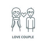 Vector de lijnpictogram van het liefdepaar, lineair concept, overzichtsteken, symbool stock illustratie Vector de lijnpictogram van het liefdepaar, lineair concept, overzichtsteken, symbool stock illustratie