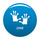 Vector del azul del icono del paso del lémur stock de ilustración Vector del azul del icono del paso del lémur stock de ilustración