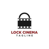 Vector del diseño del logotipo del cine de la cerradura libre illustration Vector del diseño del logotipo del cine de la cerradura libre illustration