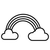 Vector del icono del arco iris y de las nubes ilustración del vector Vector del icono del arco iris y de las nubes ilustración del vector