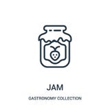 vector del icono del atasco de la colección de la colección de la gastronomía Línea fina ejemplo del vector del icono del esquema stock de ilustración vector del icono del atasco de la colección de la colección de la gastronomía Línea fina ejemplo del vector del icono del esquema stock de ilustración