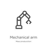 vector del icono del brazo mecánico de la colección total del producction Línea fina ejemplo del vector del icono del esquema del ilustración del vector vector del icono del brazo mecánico de la colección total del producction Línea fina ejemplo del vector del icono del esquema del ilustración del vector