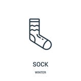 vector del icono del calcetín de la colección del invierno r Símbolo linear para el uso en la web y el móvil stock de ilustración vector del icono del calcetín de la colección del invierno r Símbolo linear para el uso en la web y el móvil stock de ilustración