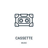 vector del icono del casete de la colección de música L?nea fina ejemplo del vector del icono del esquema del casete libre illustration vector del icono del casete de la colección de música L?nea fina ejemplo del vector del icono del esquema del casete libre illustration